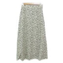 【中古】アー・ヴェ・ヴェスタンダード ミッシェルクラン a.v.v standard フレアスカート ロング丈 マキシ丈 ダルメシアン柄 M ベージュ 黒 ブラ...