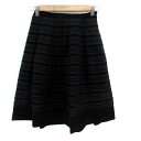 【中古】ボディドレッシングデラックス BODY DRESSING Deluxe フレアスカート ひざ丈 ボーダー柄 34 XS 黒 ブラック /HO51 レディ...