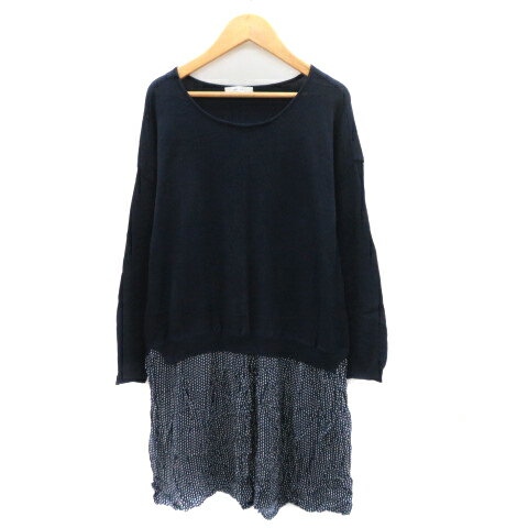 【中古】ニコアンド Niko and.. ドッキングワンピース ミニ丈 長袖 ラウンドネック 無地 総柄 紺 ネイビー /YK31 レディース 【ベクトル 古着】 240522 【中古】ニコアンド Niko and.. ドッキングワンピース ミニ丈 長袖 ラウンドネック 無地 総柄 紺 ネイビー /YK31 レディース 【ベクトル 古着】 240522