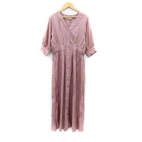 【中古】ダズリン dazzlin ワンピース ロング丈 マキシ丈 七分袖 Vネック 無地 F くすみピンク /SY13 レディース 【ベクトル 古着】 240523 【中古】ダズリン dazzlin ワンピース ロング丈 マキシ丈 七分袖 Vネック 無地 F くすみピンク /SY13 レディース 【ベクトル 古着】 240523