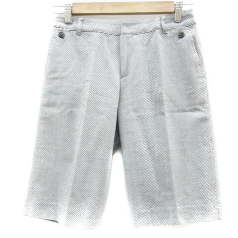 【中古】ニューヨーカー NEWYORKER ショートパンツ 短パン ダイアゴナルストライプ柄 7 グレー /YM38 レディース 【ベクトル 古着】 240529