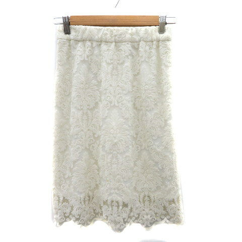 【中古】グレースクラス GRACE Class フレアスカート ミモレ丈 レース 36 S オフホワイト /YK6 レディース 【ベクトル 古着】 240528