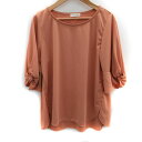 【中古】インデックス INDEX カットソー 七分袖 ラウンドネック M オレンジベージュ /SM13 レディース 【ベクトル 古着】 240605(4)