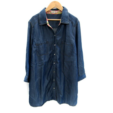 【中古】アリスバーリー Aylesbury シャツチュニック 長袖 スキッパーカラー シャンブレー L 青 ブルー /SM11 レディース 【ベクトル 古着】 240607 【中古】アリスバーリー Aylesbury シャツチュニック 長袖 スキッパーカラー シャンブレー L 青 ブルー /SM11 レディース 【ベクトル 古着】 240607
