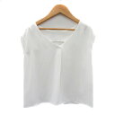 【中古】ブランシック BLANCHIC ブラウス カットソー ノースリーブ Vネック 無地 F 白 ホワイト /YK14 レディース 【ベクトル 古着】 240618(4)