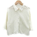【中古】ローリーズファーム LOWRYS FARM ニットシャツ 五分袖 透かし編み F オフホワイト 白 /YM33 ■MO レディース 【ベクトル 古着】 ...
