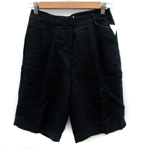 【中古】グローバルワーク GLOBAL WORK ショートパンツ 短パン 麻 リネン M 紺 ネイビー /SM38 レディース 【ベクトル 古着】 240701