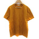 【中古】プラステ PLST Tシャツ カットソー 半袖 ラウンドネック アーガイルチェック柄 M マスタードイエロー /SM13 レディース 【ベクトル 古着】...