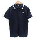 【中古】ルコックスポルティフ le coq sportif スポーツウェア ポロシャツ 半袖 ポロカラー ロゴ刺繍 M 紺 ネイビー /SM5 レディース 【ベクトル 古着】 240621(4)