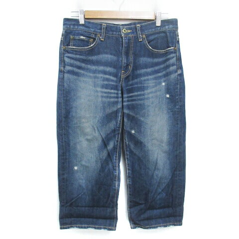 Cotton - 【中古】フレームワーク Framework デニムパンツ ジーンズ クロップドパンツ 七分丈 ダメージ加工 40 L インディゴブルー 紺 ネイビー /FF2 レディース 【ベクトル 古着】 240619