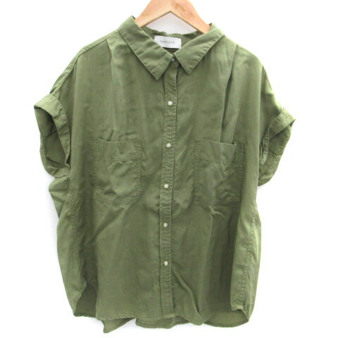 【中古】シンプリシテェ SIMPLICITE カジュアルシャツ 半袖 カーキ /SM12 レディース 【ベクトル 古着】 240810 【中古】シンプリシテェ SIMPLICITE カジュアルシャツ 半袖 カーキ /SM12 レディース 【ベクトル 古着】 240810