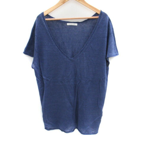 【中古】ギャルリーヴィー GALERIE VIE トゥモローランド ニット カットソー 半袖 Vネック 麻 リネン 1..