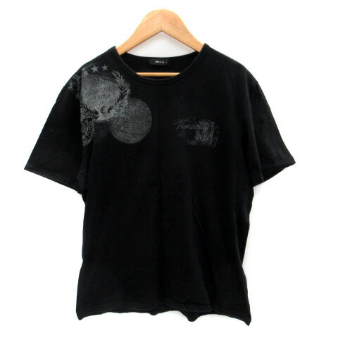 【中古】コムサイズム COMME CA ISM Tシャツ カットソー 半袖 ラウンドネック プリント L 黒 ブラック /SM15 メンズ 【ベクトル 古着】 240719 【中古】コムサイズム COMME CA ISM Tシャツ カットソー 半袖 ラウンドネック プリント L 黒 ブラック /SM15 メンズ 【ベクトル 古着】 240719