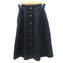 【中古】テチチ Te chichi ボタンダウン風スカート フレアスカート ロング丈 M 紺 ネイビー /YK11 レディース 【ベクトル 古着】 240830