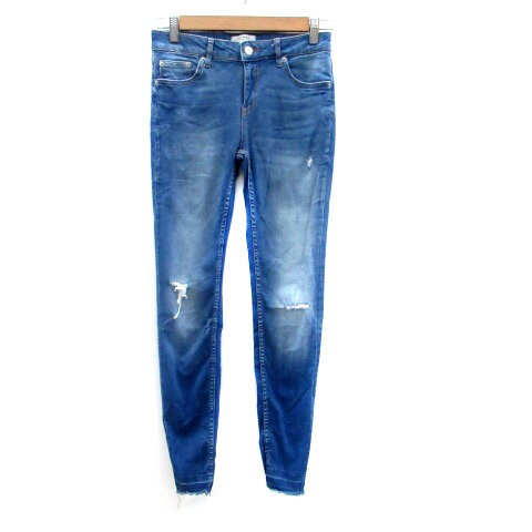 【中古】ザラウーマン ZARA WOMAN デニムパンツ ジーンズ スキニーパンツ ロング丈 カットオフ ウォッシュ加工 ダメージ加工 6 M 青 ブルー /HO23 レディース 【ベクトル 古着】 240904 【中古】ザラウーマン ZARA WOMAN デニムパンツ ジーンズ スキニーパンツ ロング丈 カットオフ ウォッシュ加工 ダメージ加工 6 M 青 ブルー /HO23 レディース 【ベクトル 古着】 240904