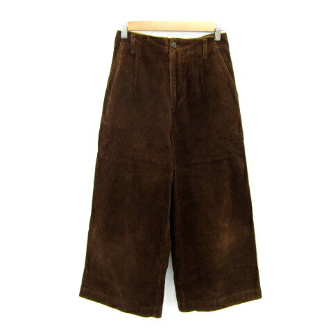 【中古】グローバルワーク GLOBAL WORK ワイドパンツ コーデユロイパンツ アンクル丈 無地 S 茶 ブラウン /SY12 ■MO レディース 【ベクトル 古着】 240904