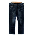 【中古】リーバイス Levi's デニムパンツ ジーンズ ストレート アンクル丈 ローライズ ウォッシュ加工 28 L 紺 ネイビー /HO8 レディース 【ベクトル 古着】 240909(4)