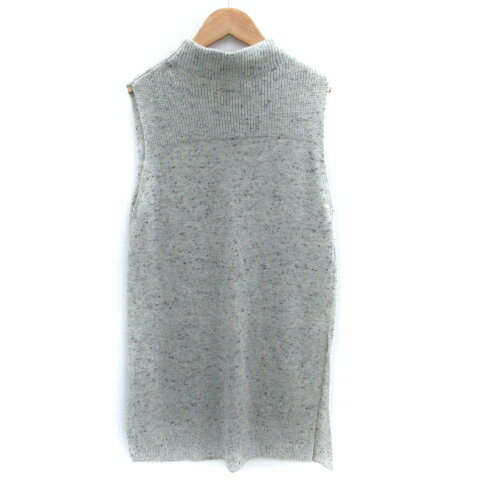 【中古】グリーンレーベルリラクシング ユナイテッドアローズ green label relaxing ニットワンピース ひざ丈 ノースリーブ ハイネック グレー /SM11 レディース 【ベクトル 古着】 241021