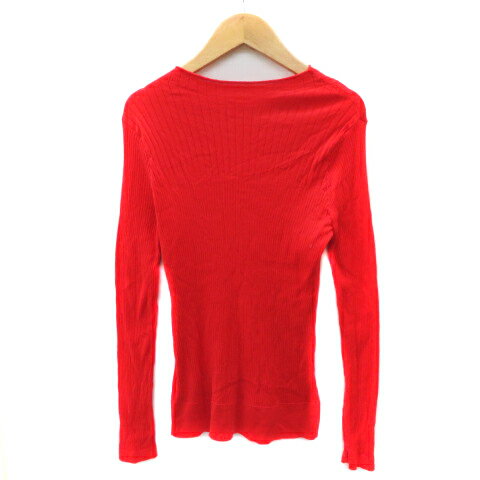 【中古】スリーフォータイム Three Four Time ニット カットソー 長袖 F 赤 レッド /YK42 レディース ..
