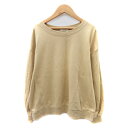 【中古】スタディオクリップ Studio Clip トレーナー カットソー 長袖 オーバーサイズ M ベージュ /YK31 レディース 【ベクトル 古着】 24...