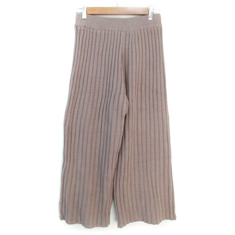 【中古】フリークスストア FREAKS STORE ニットパンツ リブ ワイドパンツ イージーパンツ ロング丈 F 茶 ブラウン /FF18 レディース 【ベクトル 古着】 241030