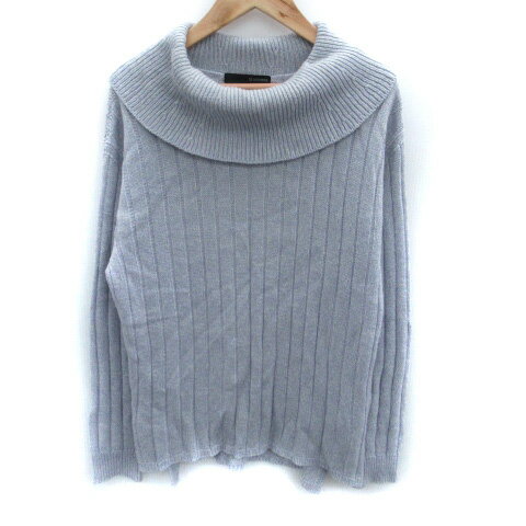 【中古】22オクトーブル 22 OCTOBRE ニット セーター 長袖 タートルネック ラメ 2 青 ブルー /SM9 レディース 【ベクトル 古着】 241029