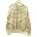 【中古】マウジー MOUSSY トレーナー 長袖 裏起毛 チェック柄 オーバーサイズ F ベージュ /YM31 レディース 【ベクトル 古着】 241029
