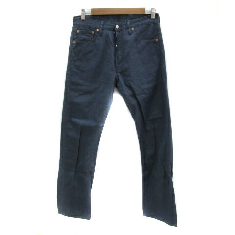 【中古】リーバイス Levi's 501 デニムパンツ ジーンス ストレートパンツ ロング丈 無地 ボタンフライ W30 L32 青 ブルー /YS39 メンズ 【ベクトル 古着】 241106