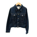 【中古】ローリーズファーム LOWRYS FARM デニムジャケット Gジャン ジージャン ミドル丈 ステンカラー M 紺 ネイビー /SY22 レディース 【ベクトル 古着】 241112
