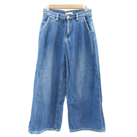 【中古】アズールバイマウジー AZUL by moussy デニムパンツ ジーンズ ワイドパンツ アンクル丈 ウォッシュ加工 M ブルー 青 /YM30 レディース 【ベクトル 古着】 241106 【中古】アズールバイマウジー AZUL by moussy デニムパンツ ジーンズ ワイドパンツ アンクル丈 ウォッシュ加工 M ブルー 青 /YM30 レディース 【ベクトル 古着】 241106