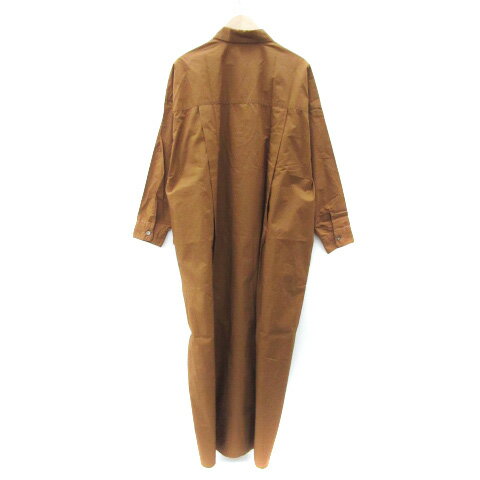 【中古】アーバンリサーチ ドアーズ URBAN RESEARCH DOORS シャツワンピース ロング丈 長袖 One ブラウン 茶 /YM47 ■MO レディース 【ベクトル 古着】 250116