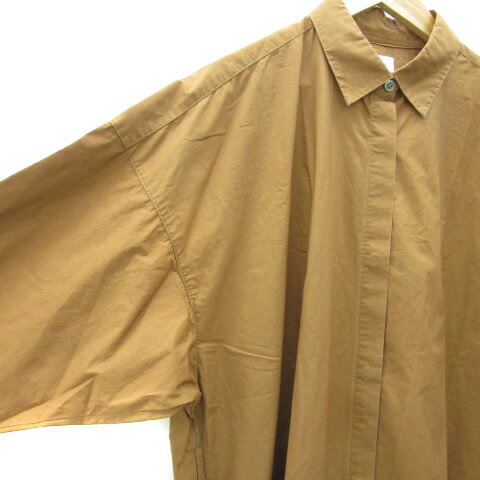 【中古】アーバンリサーチ ドアーズ URBAN RESEARCH DOORS シャツワンピース ロング丈 長袖 One ブラウン 茶 /YM47 ■MO レディース 【ベクトル 古着】 250116