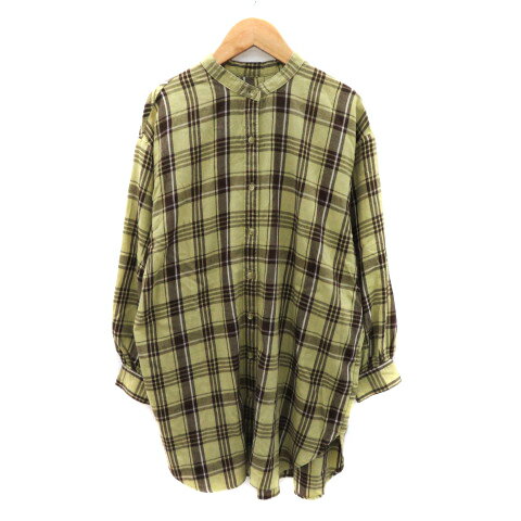 【中古】グローバルワーク GLOBAL WORK チュニックシャツ 長袖 バンドカラー チェック柄 M ベージュ /YK19 レディース 【ベクトル 古着】 241211 【中古】グローバルワーク GLOBAL WORK チュニックシャツ 長袖 バンドカラー チェック柄 M ベージュ /YK19 レディース 【ベクトル 古着】 241211