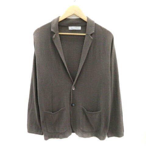 【中古】グリーンレーベルリラクシング ユナイテッドアローズ green label relaxing ニットテーラードジャケット シングルボタン ミドル丈 L グレー /YK11 メンズ 【ベクトル 古着】 241122