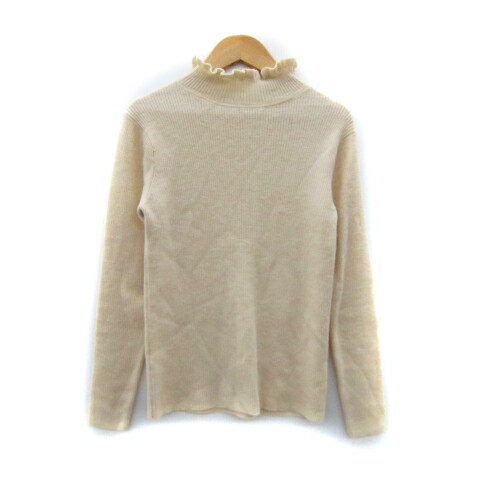 【中古】パーリッシィ PAR ICI ニット カットソー 長袖 ハイネック 無地 F アイボリー /SY21 レディー..