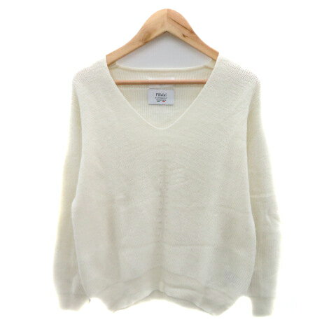 【中古】オペークドットクリップ OPAQUE.CLIP ニット カットソー 長袖 36 S オフホワイト /YK30 レディ..