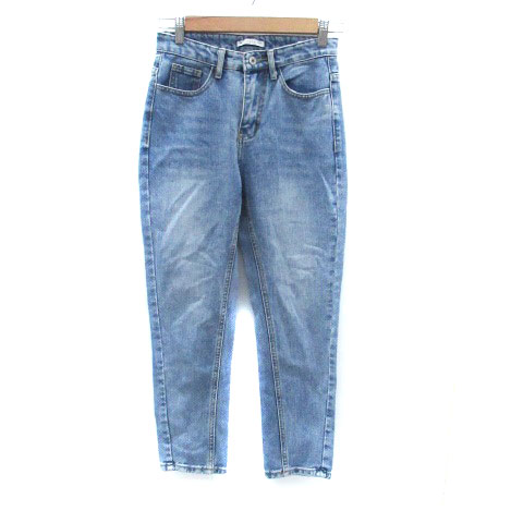 【中古】クラシカルエルフ CLASSICAL ELF デニムパンツ ジーンズ テーパードパンツ アンクル丈 ウォッシュ加工 M 水色 ライトブルー /HO24 レディース 【ベクトル 古着】 241125(4)