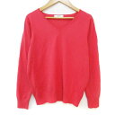 【中古】ナチュラルビューティーベーシック NATURAL BEAUTY BASIC ニット カットソー 長袖 Vネック 無地 M 赤 レッド /FF38 レディ...