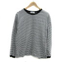 【中古】フォルクシー forksy. Tシャツ カットソー 長袖 ラウンドネック ボーダー柄 オーバーサイズ F 黒 ブラック 白 ホワイト /YS31 レディース 【ベクトル 古着】 241129(4)
