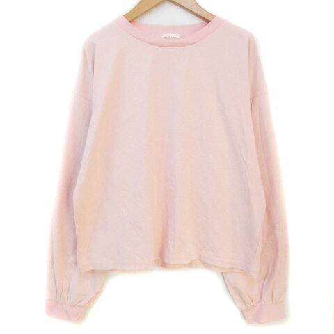 【中古】アプレジュールミニョン apres jour mignon カットソー 長袖 ボーダー柄 F ピンク 黄色 イエロー /FF38 レディース 【ベクトル 古着】 241213