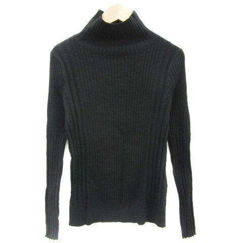 【中古】マウジー MOUSSY リブニット カットソー 長袖 ハイネック F ブラック 黒 /YM12 レディース 【..