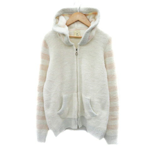 【中古】ジェラートピケ gelato pique ルームウェア ジャケット パーカー ミドル丈 フード付き F オフ..