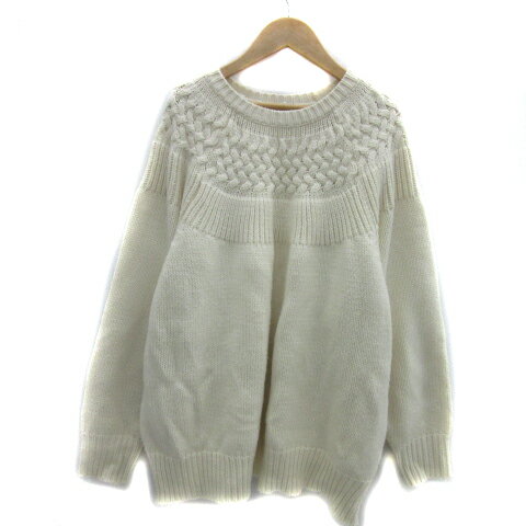 【中古】コーエン coen ニット セーター 長袖 ラウンドネック L アイボリー /YS41 レディース 【ベクトル 古着】 241220(4)