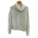 【中古】ミッシュマッシュ MISCH MASCH ニット カットソー 長袖 オフタートルネック 花モチーフ M オフホワイト /YS39 レディース 【ベクトル 古着】 241220(4)