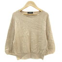 【中古】グリーンレーベルリラクシング ユナイテッドアローズ green label relaxing ニット カットソー 七分袖 ライトブラウン 薄茶 /YM35 レディース 【ベクトル 古着】 241223|詳細画像