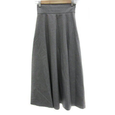 【中古】アンドクチュール And Couture フレアスカート マキシ丈 ロング丈 無地 36 S グレー /YS43 レディース 【ベクトル 古着】 241224