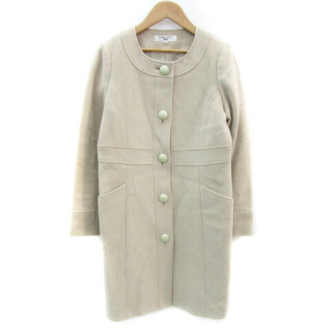 【中古】ナチュラルビューティーベーシック NATURAL BEAUTY BASIC ノーカラーコート ロング丈 ウール アンゴラ混 M ベージュ /YM8 レディース 【ベクトル 古着】 241224 【中古】ナチュラルビューティーベーシック NATURAL BEAUTY BASIC ノーカラーコート ロング丈 ウール アンゴラ混 M ベージュ /YM8 レディース 【ベクトル 古着】 241224