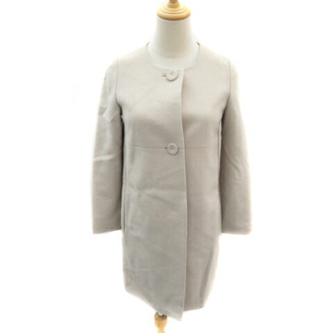 【中古】アンタイトル UNTITLED ノーカラーコート ロング丈 ウール カシミヤ混 0 ベージュ /YK22 レディース 【ベクトル 古着】 241223