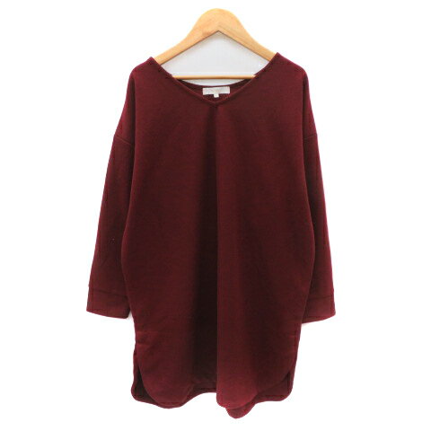 【中古】グローブ grove チュニック カットソー 長袖 L ボルドー /YK29 レディース 【ベクトル 古着】 241226