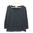 【中古】ナチュラルビューティーベーシック NATURAL BEAUTY BASIC ニット カットソー 七分袖 Vネック S ネイビー 紺 /YM19 レディー...